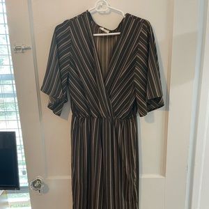 143 Story brown stripe floor length jumper